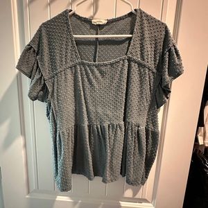 Blue polka dot shirt